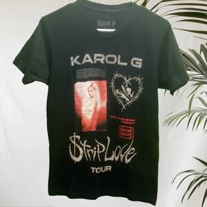 Karol G Strip Love Tour Black Graphic T-Shirt S